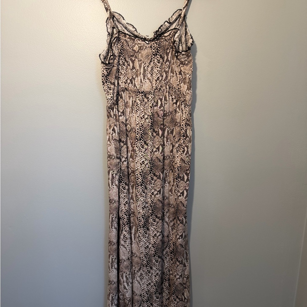 Wild Fable Neutral Snake Print Maxi Slip Dress - Picture 2 of 5